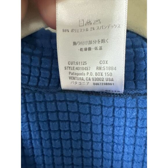 VTG Patagonia Mens XL Regulator R1 Flash Pullover Polartec Waffle Knit Blue USA - Picture 7 of 7